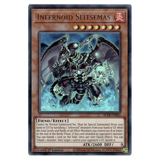 Infernoid Seitsemas BLTR-EN063 card from the Yu-Gi-Oh! set Battles of Legend: Terminal Revenge