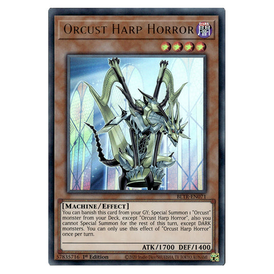 Orcust Harp Horror BLTR-EN071 card from the Yu-Gi-Oh! set Battles of Legend: Terminal Revenge