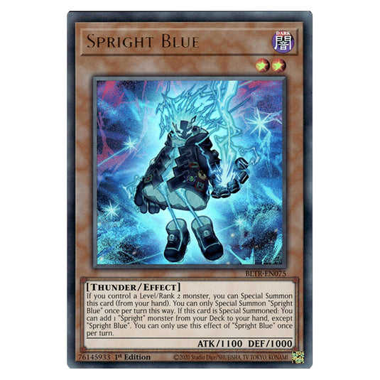 Spright Blue BLTR-EN075 card from the Yu-Gi-Oh! set Battles of Legend: Terminal Revenge