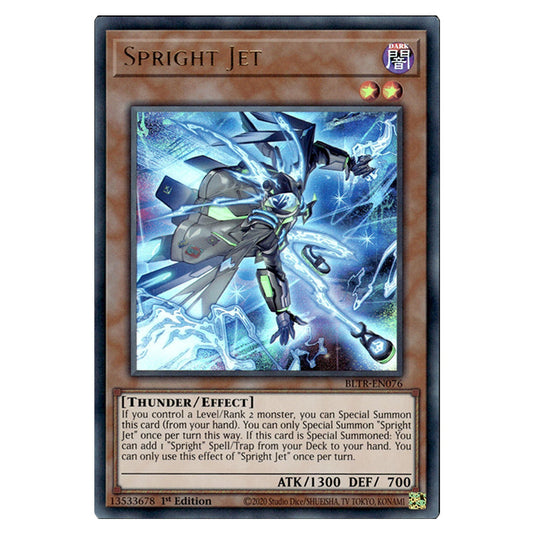 Spright Jet BLTR-EN076 card from the Yu-Gi-Oh! set Battles of Legend: Terminal Revenge