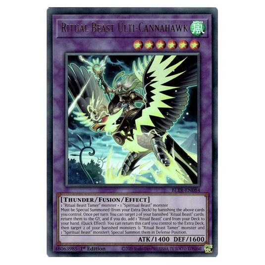 Ritual Beast Ulti-Cannahawk BLTR-EN084 card from the Yu-Gi-Oh! set Battles of Legend: Terminal Revenge