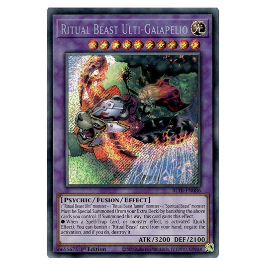 Ritual Beast Ulti-Gaiapelio BLTR-EN086 card from the Yu-Gi-Oh! set Battles of Legend: Terminal Revenge