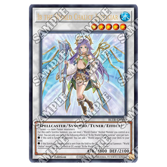 Ib the World Chalice Justiciar BLTR-EN089a card from the Yu-Gi-Oh! set Battles of Legend: Terminal Revenge