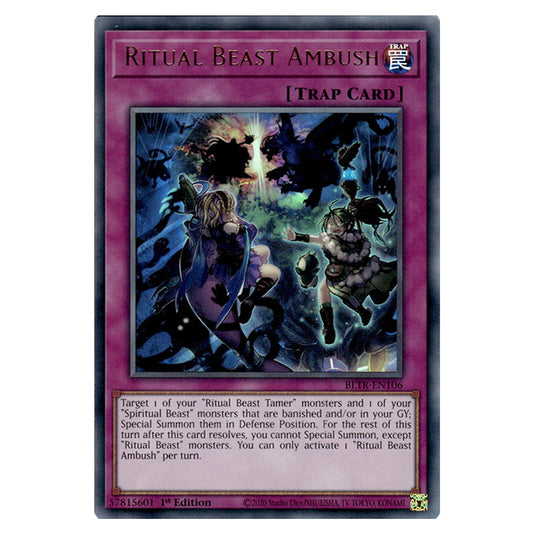 Ritual Beast Ambush BLTR-EN106 card from the Yu-Gi-Oh! set Battles of Legend: Terminal Revenge