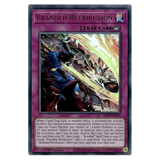 Branded Retribution BLTR-EN113 card from the Yu-Gi-Oh! set Battles of Legend: Terminal Revenge