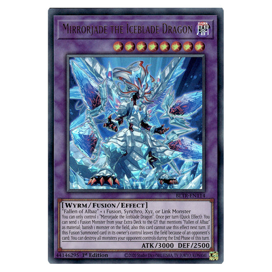 Mirrorjade the Iceblade Dragon BLTR-EN114 card from the Yu-Gi-Oh! set Battles of Legend: Terminal Revenge