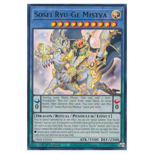 Sosei Ryu-Ge Mistva CRBR-EN034a card from the Yu-Gi-Oh! set Crossover Breakers