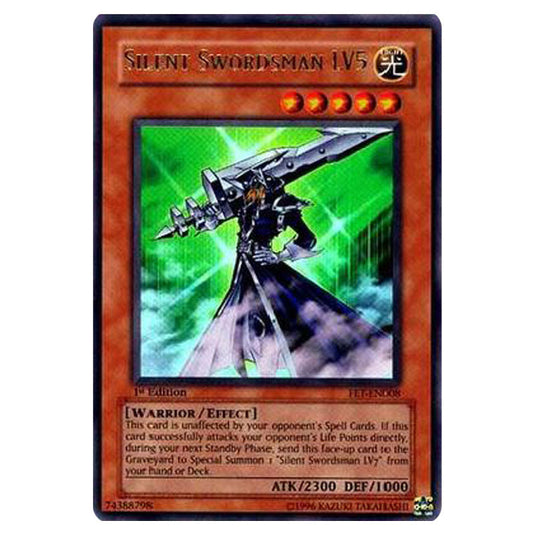 Silent Swordsman LV5 FET-EN008 card from the Yu-Gi-Oh! set Flaming Eternity