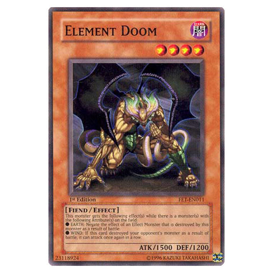 Element Doom FET-EN011 card from the Yu-Gi-Oh! set Flaming Eternity