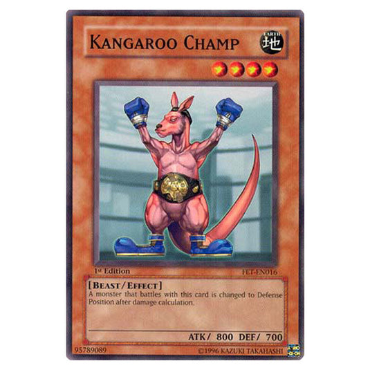 Kangaroo Champ FET-EN016 card from the Yu-Gi-Oh! set Flaming Eternity