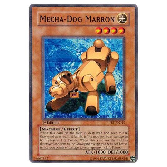 Mecha-Dog Marron FET-EN019 card from the Yu-Gi-Oh! set Flaming Eternity