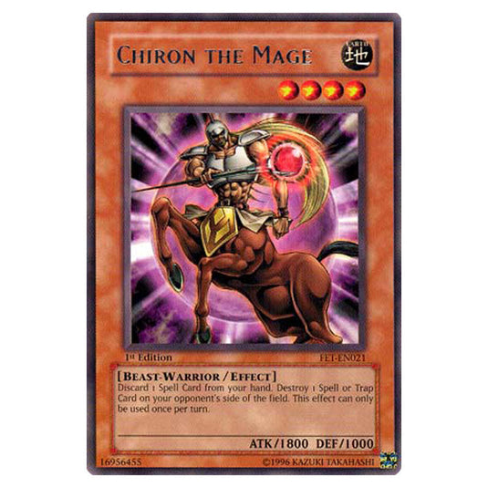 Chiron the Mage FET-EN021 card from the Yu-Gi-Oh! set Flaming Eternity