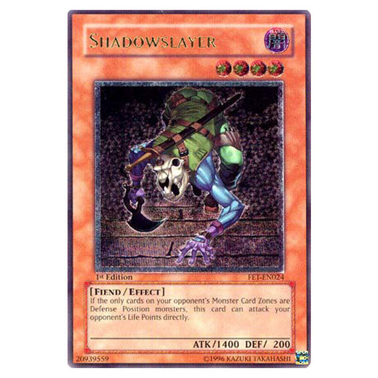Shadowslayer FET-EN024A card from the Yu-Gi-Oh! set Flaming Eternity