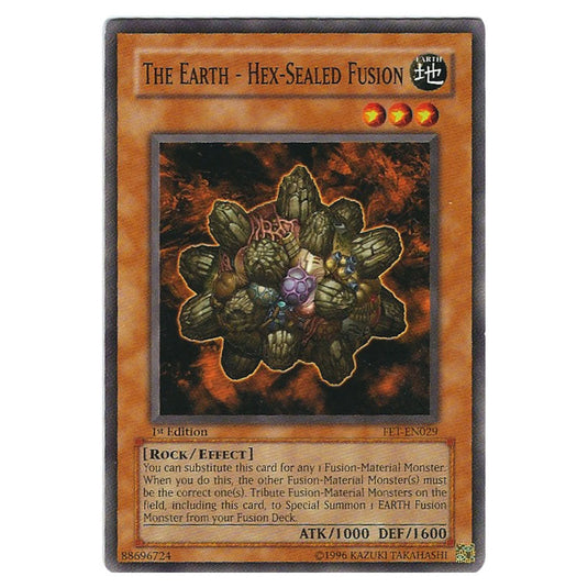 The Earth - Hex-Sealed Fusion FET-EN029 card from the Yu-Gi-Oh! set Flaming Eternity