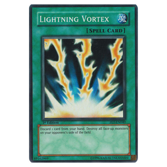 Lightning Vortex FET-EN040 card from the Yu-Gi-Oh! set Flaming Eternity