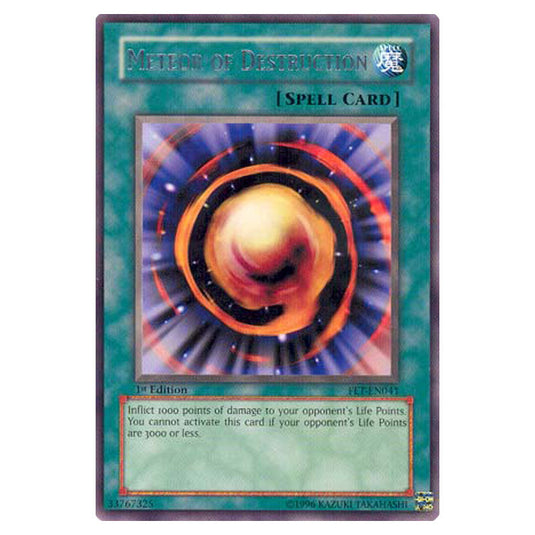 Meteor of Destruction FET-EN041 card from the Yu-Gi-Oh! set Flaming Eternity