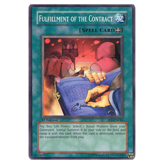Fulfillment of the Contract FET-EN046 card from the Yu-Gi-Oh! set Flaming Eternity