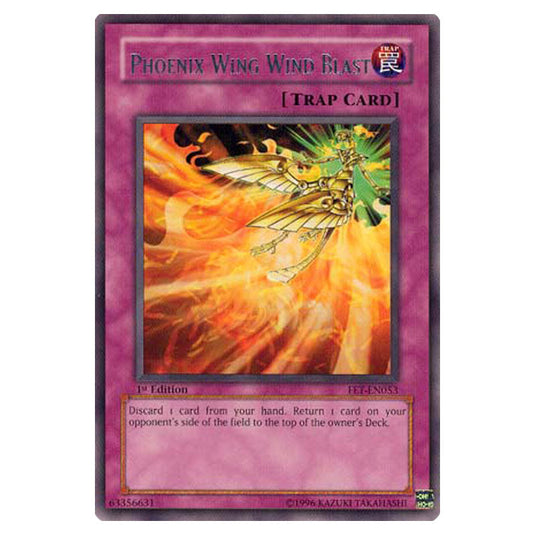 Phoenix Wing Wind Blast FET-EN053 card from the Yu-Gi-Oh! set Flaming Eternity