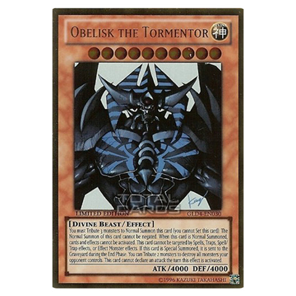 obelisk the tormentor gold pokemon card Yu-Gi-Oh! - Gold Series 4: Pyramids Edition