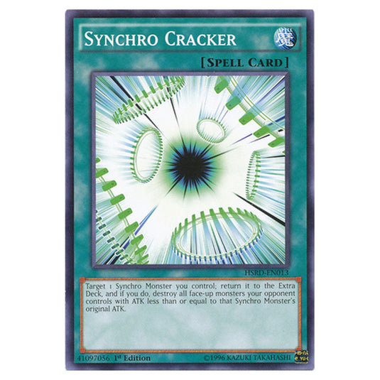 Synchro Cracker HSRD-EN013 card from the Yu-Gi-Oh! set High-Speed Riders