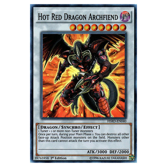 Hot Red Dragon Archfiend HSRD-EN040 card from the Yu-Gi-Oh! set High-Speed Riders