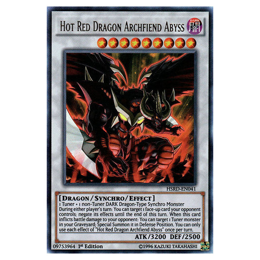 Hot Red Dragon Archfiend Abyss HSRD-EN041 card from the Yu-Gi-Oh! set High-Speed Riders