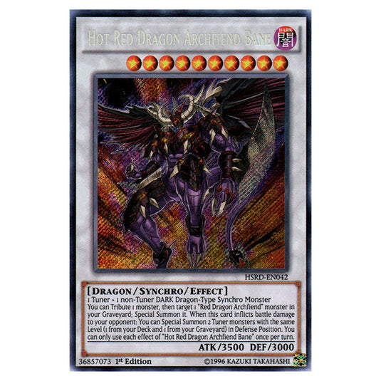 Hot Red Dragon Archfiend Bane HSRD-EN042 card from the Yu-Gi-Oh! set High-Speed Riders