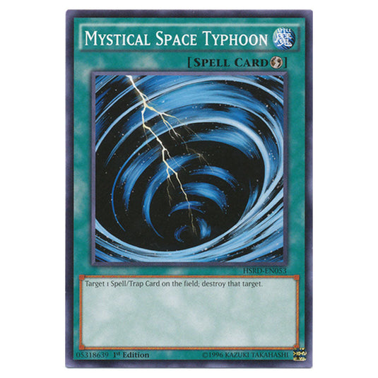 Mystical Space Typhoon HSRD-EN053 card from the Yu-Gi-Oh! set High-Speed Riders