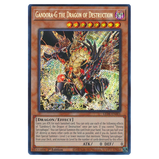 Yu-Gi-Oh! - Legacy of Destruction - Gandora-G the Dragon of Destruction (Secret Rare) LEDE-EN001 Yu-Gi-Oh! - Legacy of Destruction - Gandora-G the Dragon of Destruction (Secret Rare) LEDE-EN001