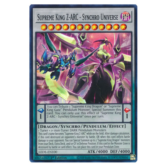 Yu-Gi-Oh! - Legacy of Destruction - Supreme King Z-ARC - Synchro Universe (Super Rare) LEDE-EN100