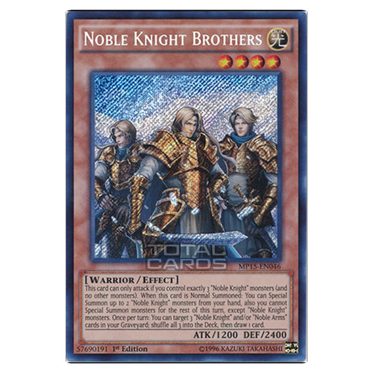 Yu-Gi-Oh! - 2015 Mega-Tin Mega Pack - Noble Knight Brothers (Secret Rare) MP15-EN046