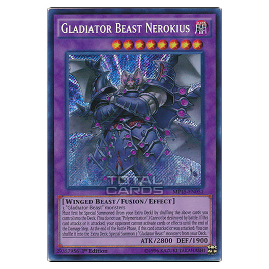 Yu-Gi-Oh! - 2015 Mega-Tin Mega Pack - Gladiator Beast Nerokius (Secret Rare) MP15-EN051