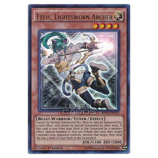 Yu-Gi-Oh! - 2015 Mega-Tin Mega Pack - Felis, Lightsworn Archer (Ultra Rare) MP15-EN123