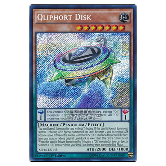 Yu-Gi-Oh! - 2015 Mega-Tin Mega Pack - Qliphort Disk (Secret Rare) MP15-EN145