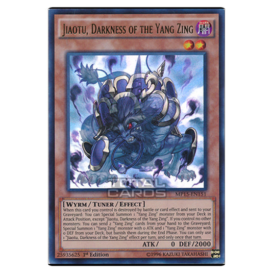 Yu-Gi-Oh! - 2015 Mega-Tin Mega Pack - Jiaotu, Darkness of the Yang Zing (Ultra Rare) MP15-EN151