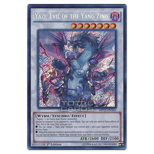 Yu-Gi-Oh! - 2015 Mega-Tin Mega Pack - Yazi, Evil of the Yang Zing (Secret Rare) MP15-EN163