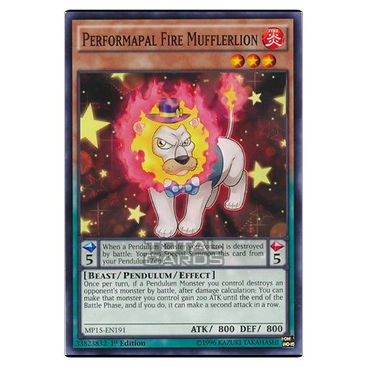 Yu-Gi-Oh! - 2015 Mega-Tin Mega Pack - Performapal Fire Mufflerlion (Common) MP15-EN191