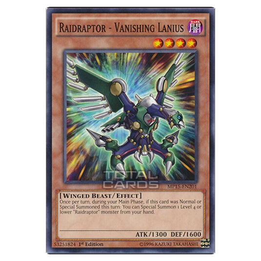 Yu-Gi-Oh! - 2015 Mega-Tin Mega Pack - Raidraptor - Vanishing Lanius (Common) MP15-EN201