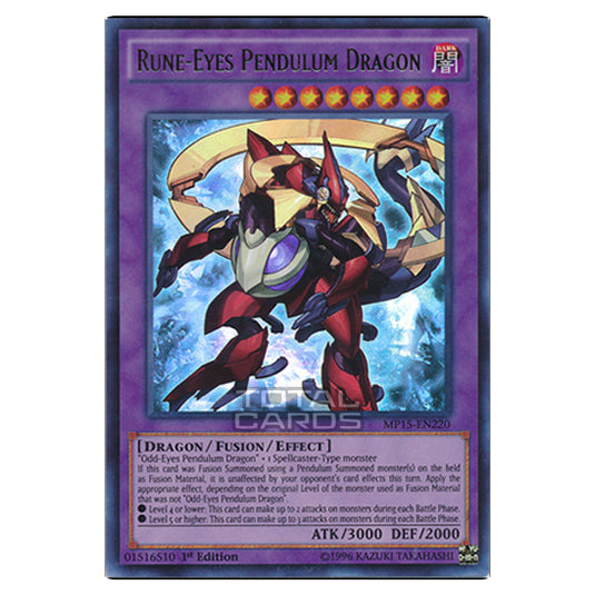 Yu-Gi-Oh! - 2015 Mega-Tin Mega Pack - Rune-Eyes Pendulum Dragon (Ultra Rare) MP15-EN220