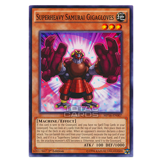 Yu-Gi-Oh! - 2016 Mega-Tin Mega Pack - Superheavy Samurai Gigagloves (Common) MP16-EN007