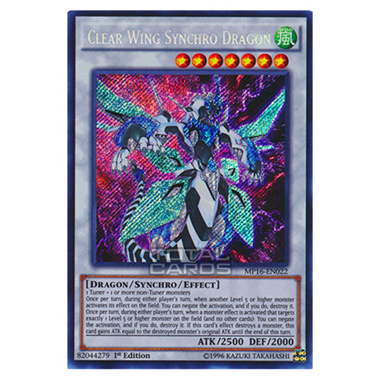 Yu-Gi-Oh! - 2016 Mega-Tin Mega Pack - Clear Wing Synchro Dragon (Secret Rare) MP16-EN022