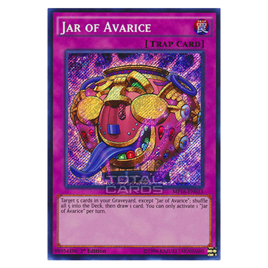 Yu-Gi-Oh! - 2016 Mega-Tin Mega Pack - Jar of Avarice (Secret Rare) MP16-EN033