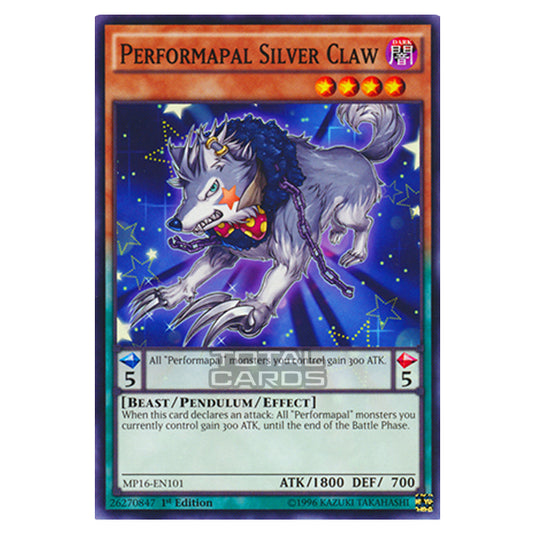 Yu-Gi-Oh! - 2016 Mega-Tin Mega Pack - Performapal Silver Claw (Common) MP16-EN101