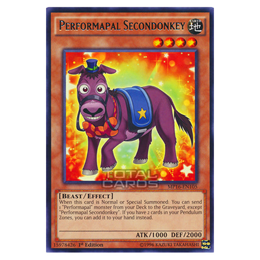 Yu-Gi-Oh! - 2016 Mega-Tin Mega Pack - Performapal Secondonkey (Rare) MP16-EN105