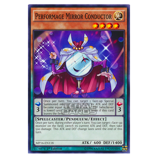 Yu-Gi-Oh! - 2016 Mega-Tin Mega Pack - Performage Mirror Conductor (Common) MP16-EN118