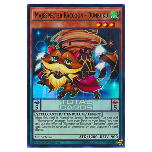 Yu-Gi-Oh! - 2016 Mega-Tin Mega Pack - Majespecter Raccoon - Bunbuku (Ultra Rare) MP16-EN126