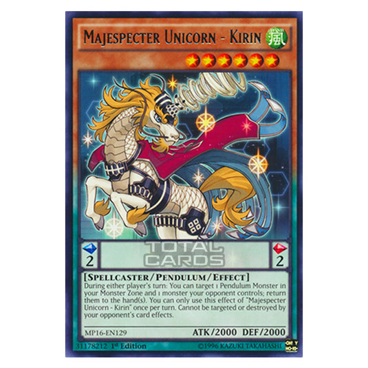 Yu-Gi-Oh! - 2016 Mega-Tin Mega Pack - Majespecter Unicorn - Kirin (Rare) MP16-EN129