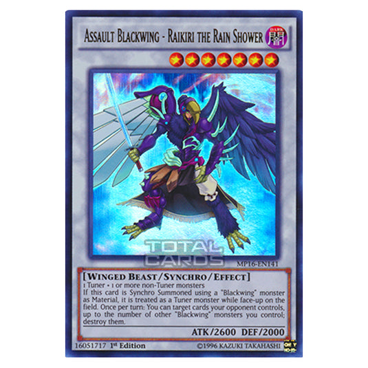 Yu-Gi-Oh! - 2016 Mega-Tin Mega Pack - Assault Blackwing - Raikiri the Rain Shower (Ultra Rare) MP16-EN141