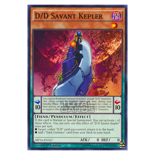 Yu-Gi-Oh! - 2016 Mega-Tin Mega Pack - D/D Savant Kepler (Common) MP16-EN167