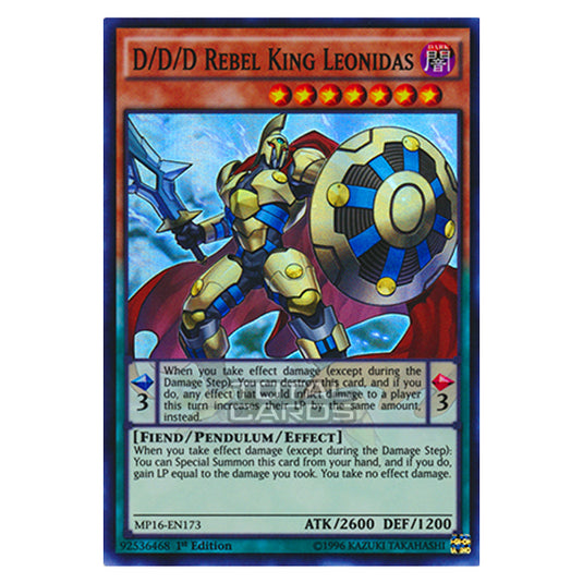 Yu-Gi-Oh! - 2016 Mega-Tin Mega Pack - D/D/D Rebel King Leonidas (Super Rare) MP16-EN173